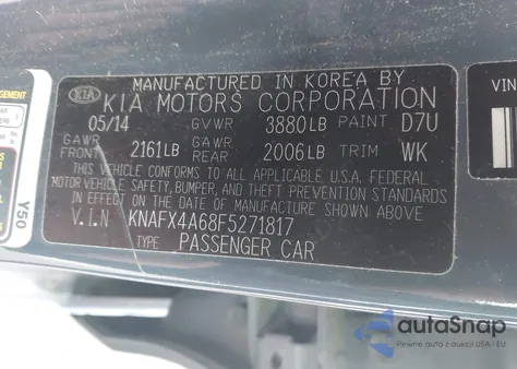 2015 Kia Forte Lx из США, поврежденный, VIN KNAFX4A68F5271817